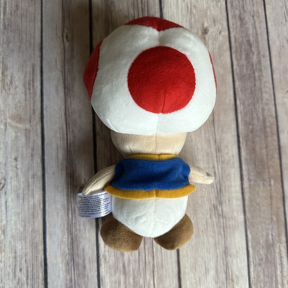 Super Mario Toad Plush 8" White Red Mushroom Head - Picture 3 of 9